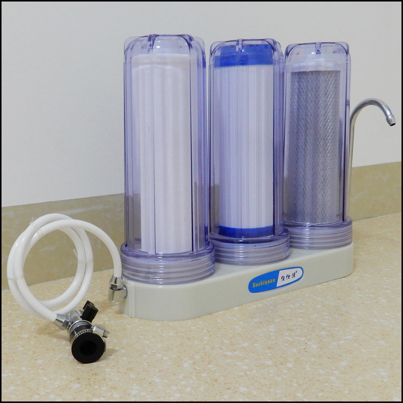 伯仕源008B型家用厨房三筒厨房净水器三级过滤器滤水器去除重金属