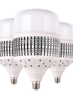 220v鳍片大功率节能led灯泡e27螺口100w150w200w厂房车间照明灯具