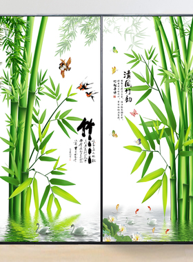 窗户贴纸透光不透明防走光窗户遮阳神器中式创意移门贴画玻璃贴膜