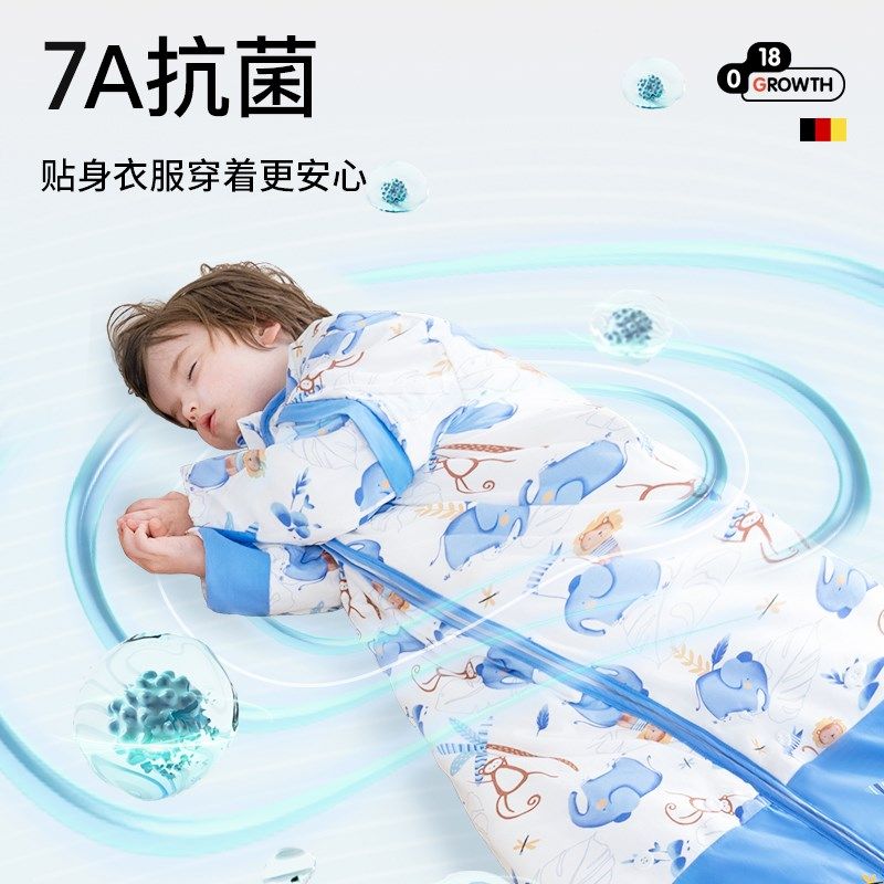 儿童睡袋春秋冬季秋冬款恒温中大童加厚宝宝两用防踢被子神器四季