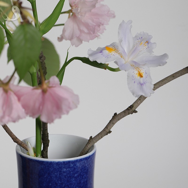 大鱼美器 洒蓝纳福瓶 陶瓷花瓶景德镇手工茶席花插瓶子民宿装饰瓶