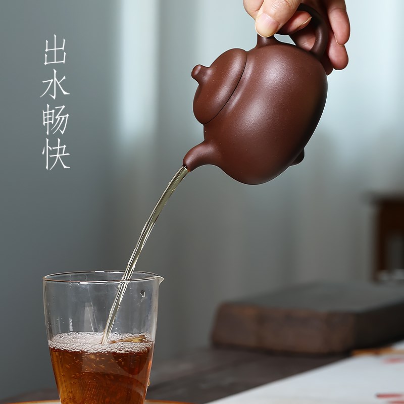 宜兴紫砂名家王志强纯全手工正宗功夫泡茶壶原矿紫泥家用三足乳丁