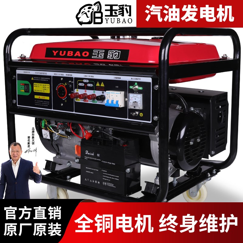 汽油发电机220v小型户外静音大功率双启动5/8/10千瓦便携式发电