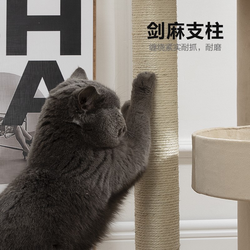 网红大床猫窝猫树一体猫爬架大型猫布偶缅因攀爬剑麻柱子猫屋抓板