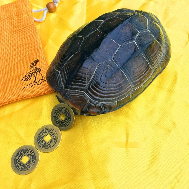 铜乌龟壳六爻起卦用具铜钱工具爻卦金钱龟甲龟壳周易八卦家居摆饰