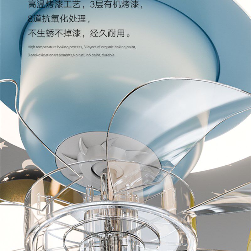 2025新款儿童房灯全光谱护眼风扇灯男孩卧室吸顶灯女孩积木星空灯