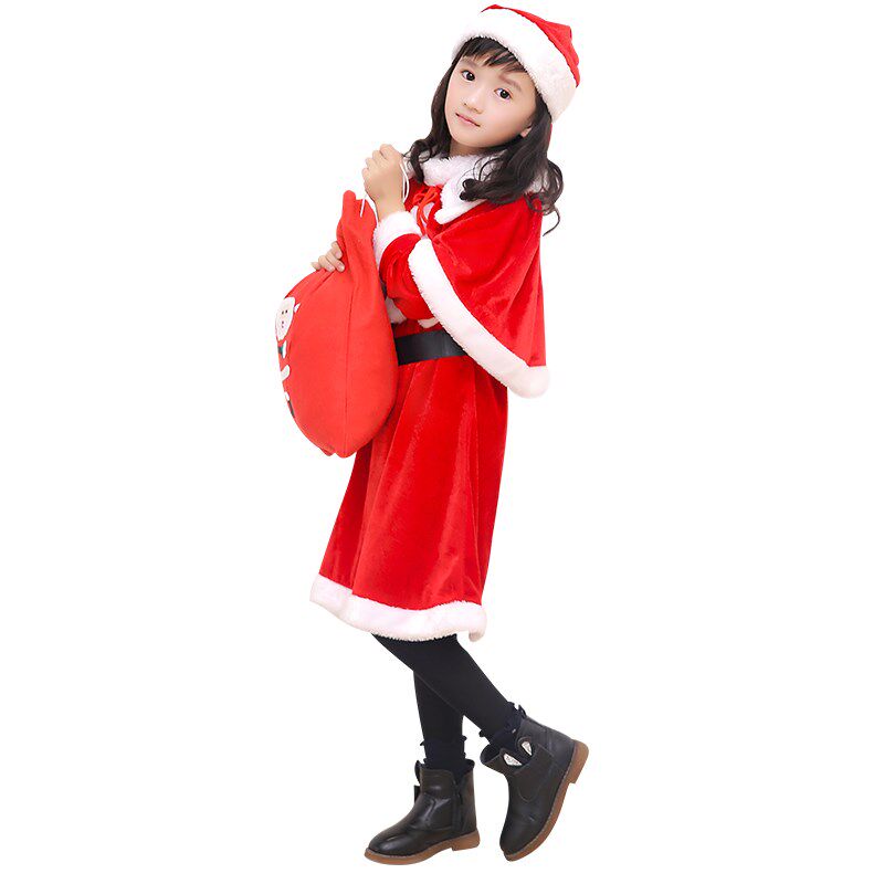 圣诞衣服儿童圣诞节服装女童圣诞老人套装演出服元旦表演服女童装图片