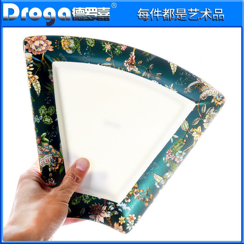 德罗嘉6寸拼盘餐具组合碗盘家用团圆饭扇形圆桌陶瓷过年盘子碗碟