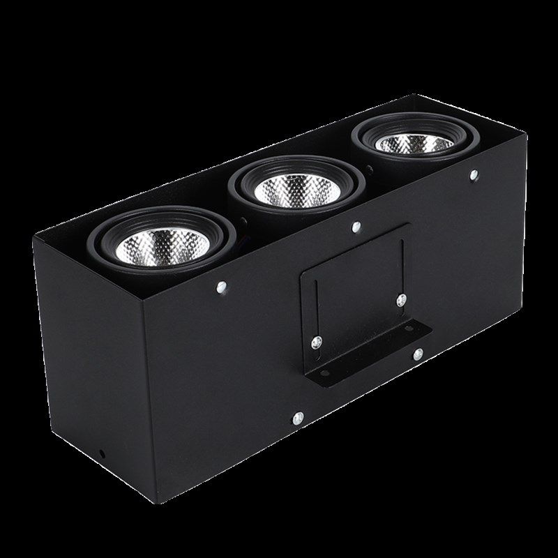 铝方通吊顶专用led双头10x20射灯方形木方通筒灯明装15*15斗胆灯图片