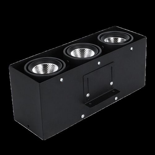 铝方通吊顶专用led双头10x20射灯方形木方通筒灯明装15*15斗胆灯