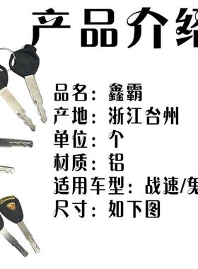 鑫霸套锁鬼火三代/战速/福喜鬼一电动摩瓶车锁电源门锁芯防盗钥匙