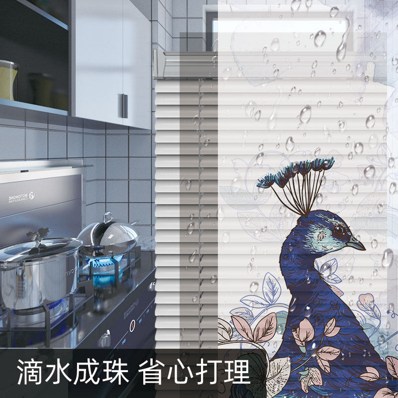 铝合金百叶窗帘免打孔安装遮光升降卷帘厨房卫生间窗户遮挡帘防水