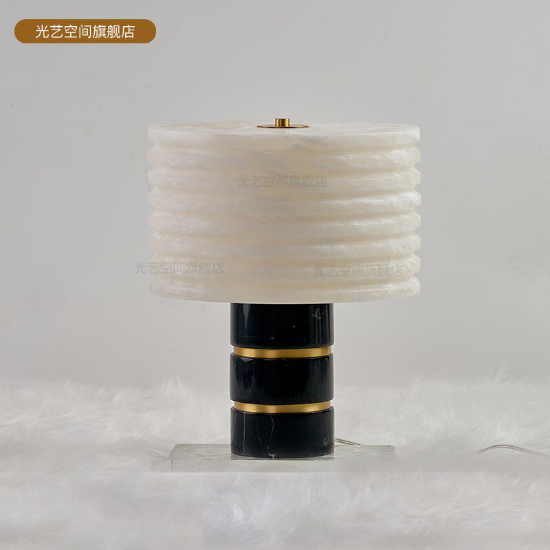 西班牙云石台灯极简设计师样板房客厅卧室床头别墅高档酒店装饰灯