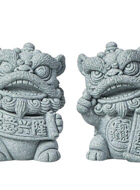 国潮铃铛舞狮一对茶宠摆件招财进宝公司办公室桌面装饰开业伴手礼