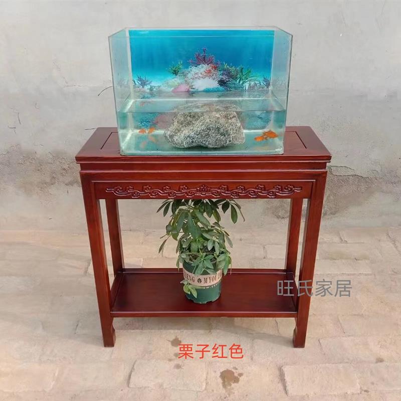 实木花架长方形客厅盆景架鱼缸架奇石底座沙发边几角几小茶几阳台