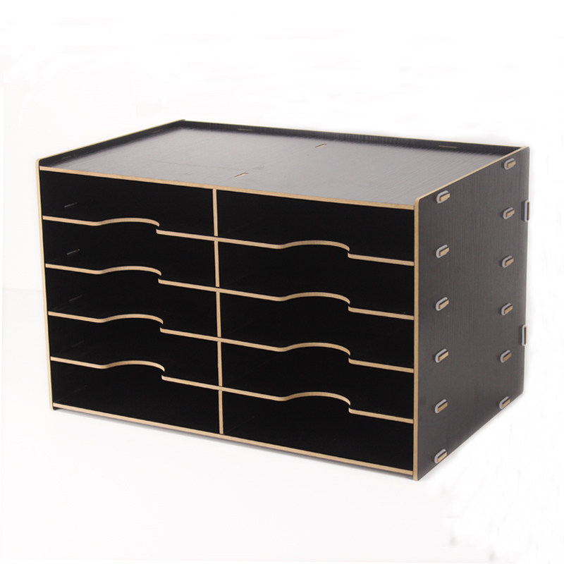 木质多层文件架 A4纸办公用品整理收纳架子文件夹学生桌面置物架