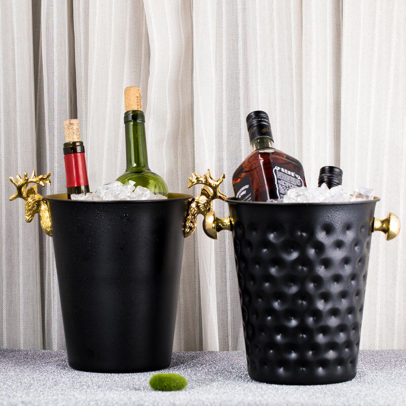 新品 奢华不锈钢冰桶 欧式家用香槟桶红酒冰桶酒吧ktv冰酒桶摆件