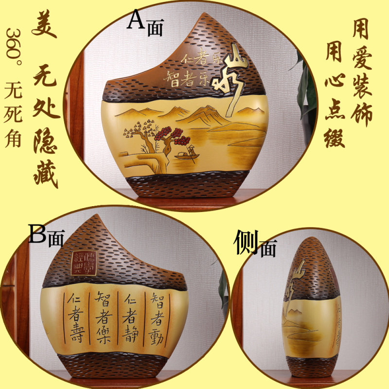 中式陶瓷古风办公室摆件茶叶架展示古董博古架层书柜装饰小工艺品