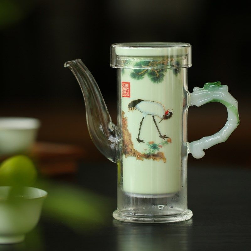 玻璃茶壶陶瓷网纱布过滤内胆红茶专用哨子茶具茶水分离泡茶杯单壶