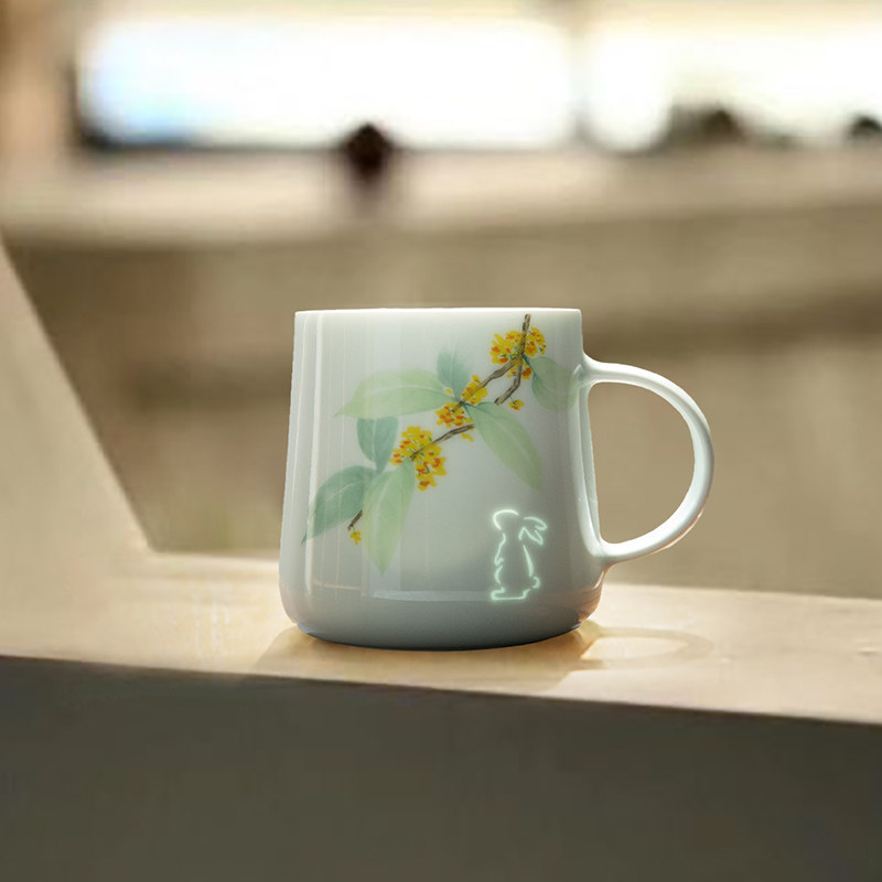 兔子马克杯女生办公室创意杯子陶瓷带盖女礼物水杯情侣对杯咖啡杯