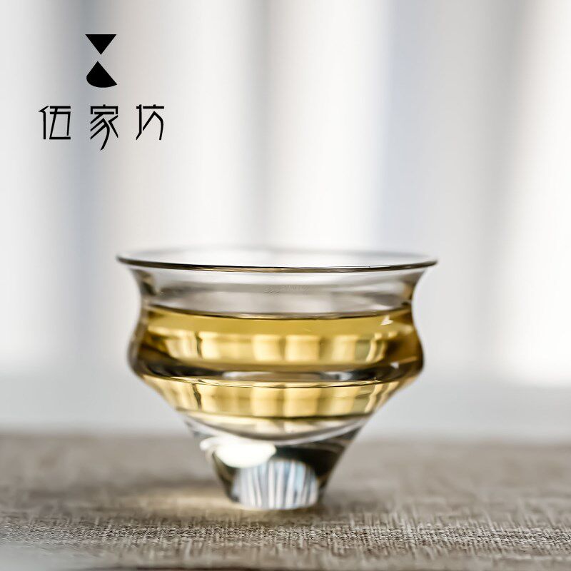 伍家坊 明镜止水主人杯高端水晶玻璃茶器品茗杯家用茶杯杯子