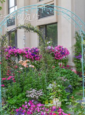 沐子哥庭院拱门铁艺花架爬藤月季铁线莲婚庆户外院门公主风
