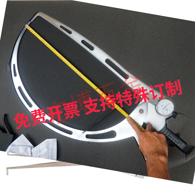特殊带表外卡规0-80圆弧轮毂卡规1米勺形带表卡规法兰壁厚外卡钳