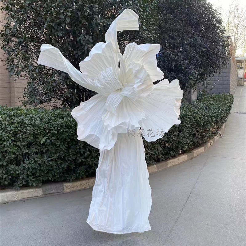 巨型纸花纸艺美塑花大型婚礼背景花装饰手工褶皱纸花橱窗美陈花艺
