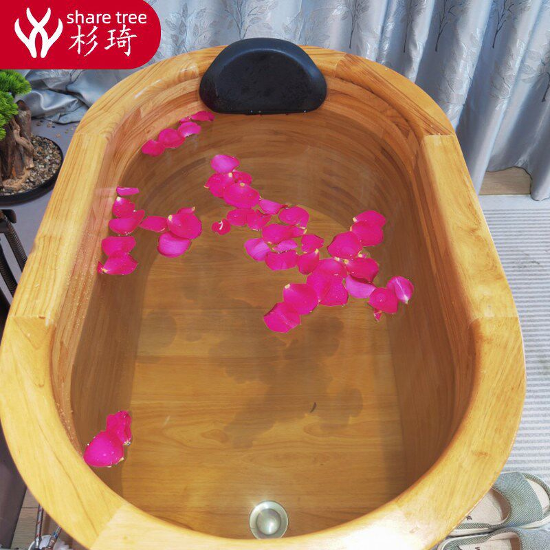 杉琦加高深木桶浴缸泡澡木桶小户型家用泡澡桶坐式成人木桶浴桶