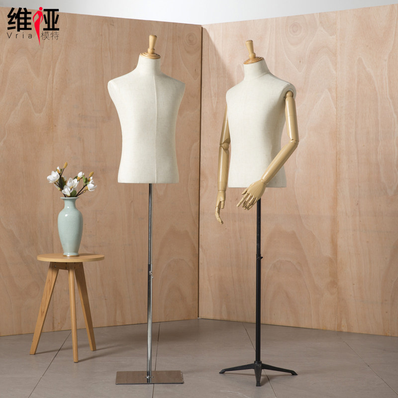男模特道具男士半身西服男装礼服拍照展示架服装店假人体模特架