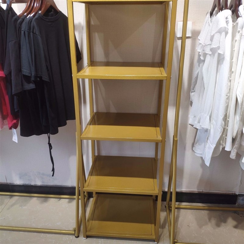 服装店铁艺金色置物架多层包包架鞋架橱窗展示架落地式