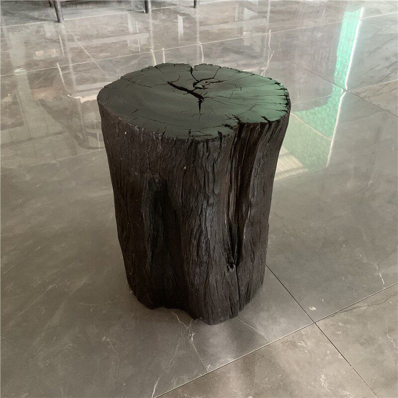 阴沉木乌木碳化木铁力木大实木墩子椅子凳子底座花架树桩圆凳坐凳