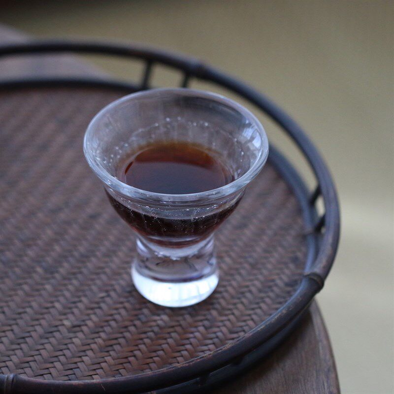半闲甄选日式清酒器艺术感可茶酒水晶耐热玻璃高足酒杯茶杯美感