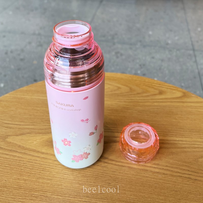 PINKAH樱花保温杯女304不锈钢保冷杯便携咖啡泡茶小口直饮便携