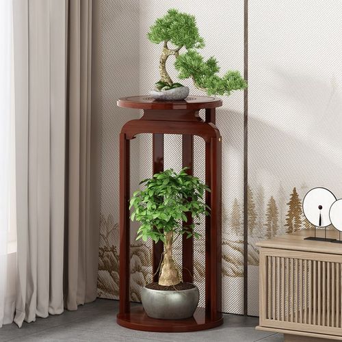 楠竹花架子简易阳台盆栽收纳室内客厅中式吊兰花盆实木置物架落地