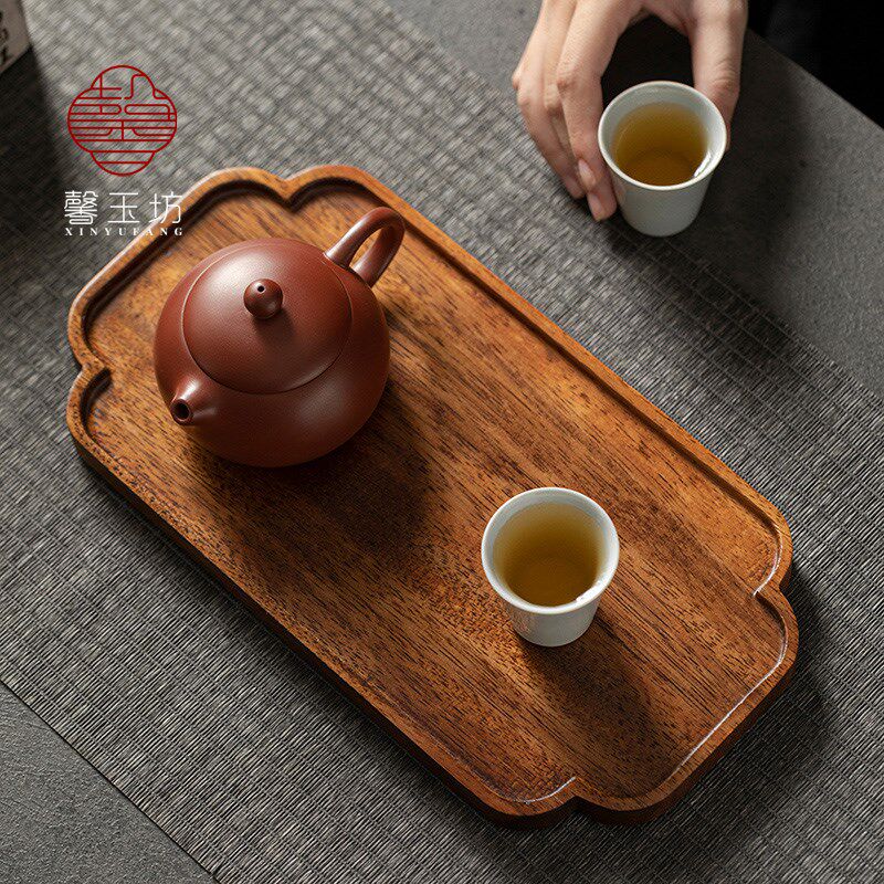 馨玉坊胡桃木长方形托盘功夫茶盘家用实木果盘茶点盘整木蛋糕餐盘