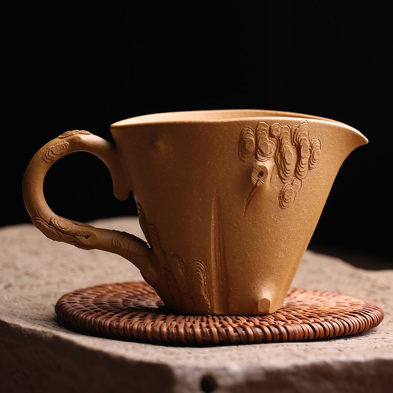 宜兴原矿紫砂茶杯松桩公道杯分茶器主人杯中式功夫茶具全手工名家