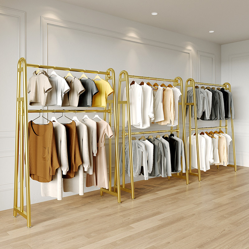 服装店展示架落地婚纱礼服挂衣架双层多层女装西装专用中岛货架子