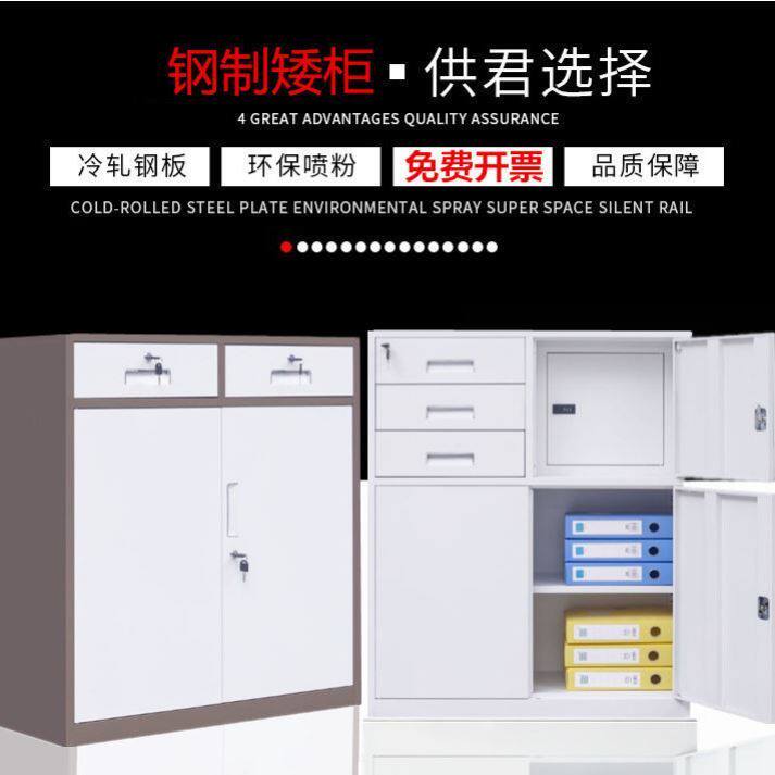 钢制矮柜办公室文件柜档案柜资料柜储物柜鞋柜家用阳台柜密码柜