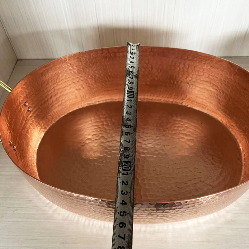 加厚纯紫铜火锅水煮鱼铜锅沸腾鱼铜盆纯手工纯铜鱼锅铜鱼盘