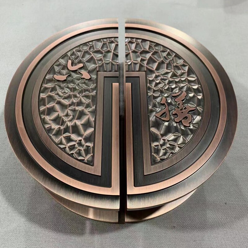 极简约光面拉丝银玻璃门拉手半圆形大门把手仿古定制包厢木门拉手