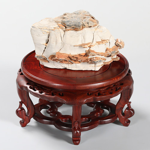 红檀木花瓶底座石头鱼缸酒坛花盆景工艺品摆件镂雕底座实木托架子