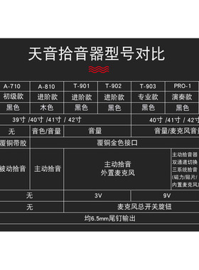 天音拾音器民谣木吉他A810A710打板T902T903免开孔无线演出扩音器