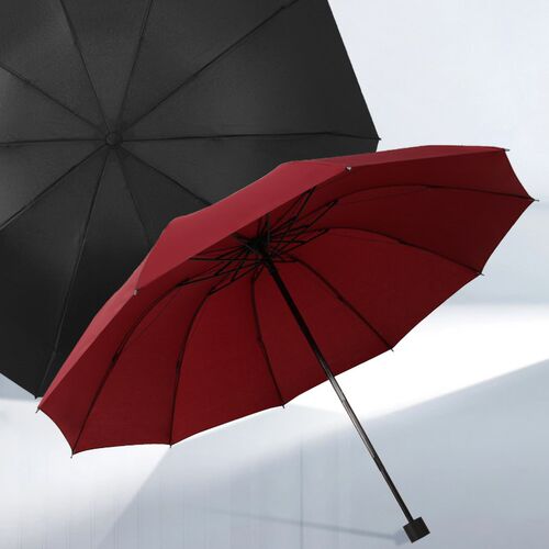 大号十骨纯色简约手动三折叠雨伞反向伞防雨男女定制印LOGO广告伞