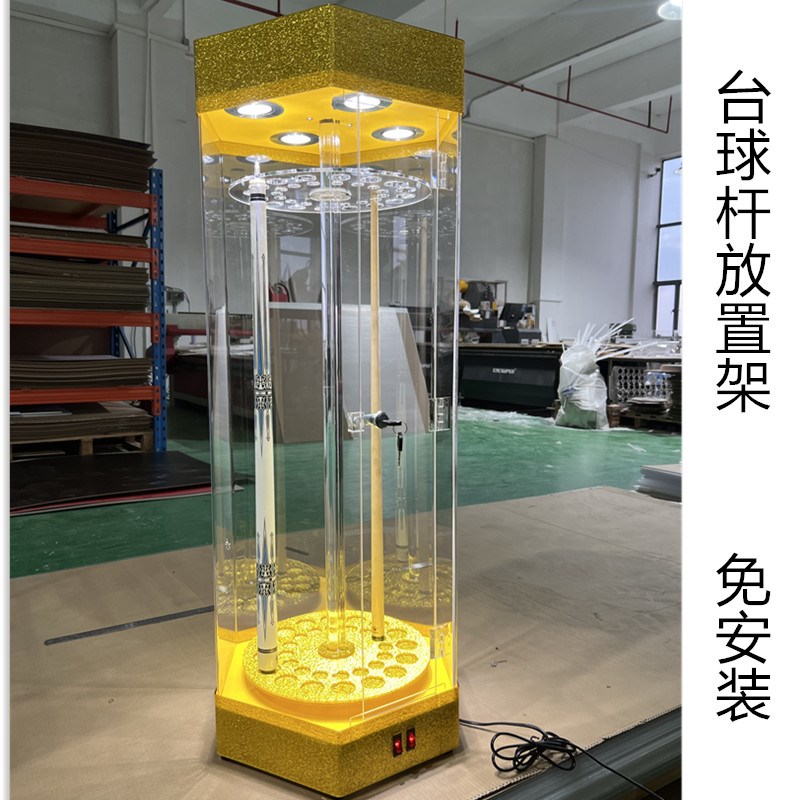 高尔夫球杆展示架高端台球杆放置架球杆架多孔亚克力旋转展示柜台图片