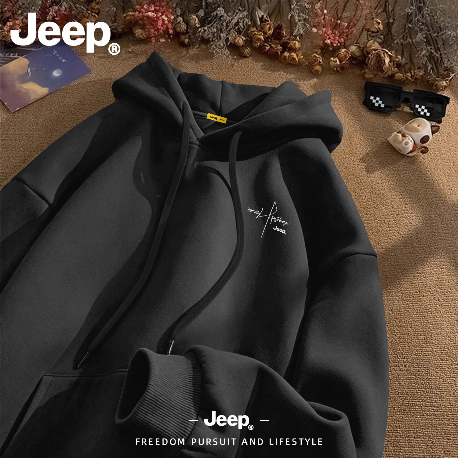 JEEP吉普美式重磅连帽卫衣新款