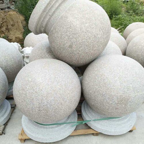 停车场路障挡车石球圆形石球 多用路障石止车石加工