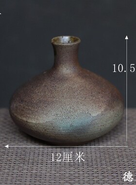 侘寂风手工柴烧花瓶 云南粗陶台面花瓶 适用于居家与民宿的复古花