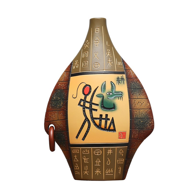云南丽江少数民族特色手工纪念品装饰品陶瓷博古架玄关酒橱柜摆件