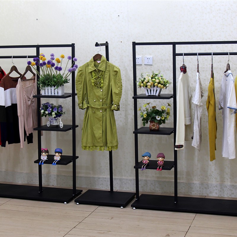 服装店展示架组合男女装店铺上墙货架子中岛台卖衣服挂衣架落地式